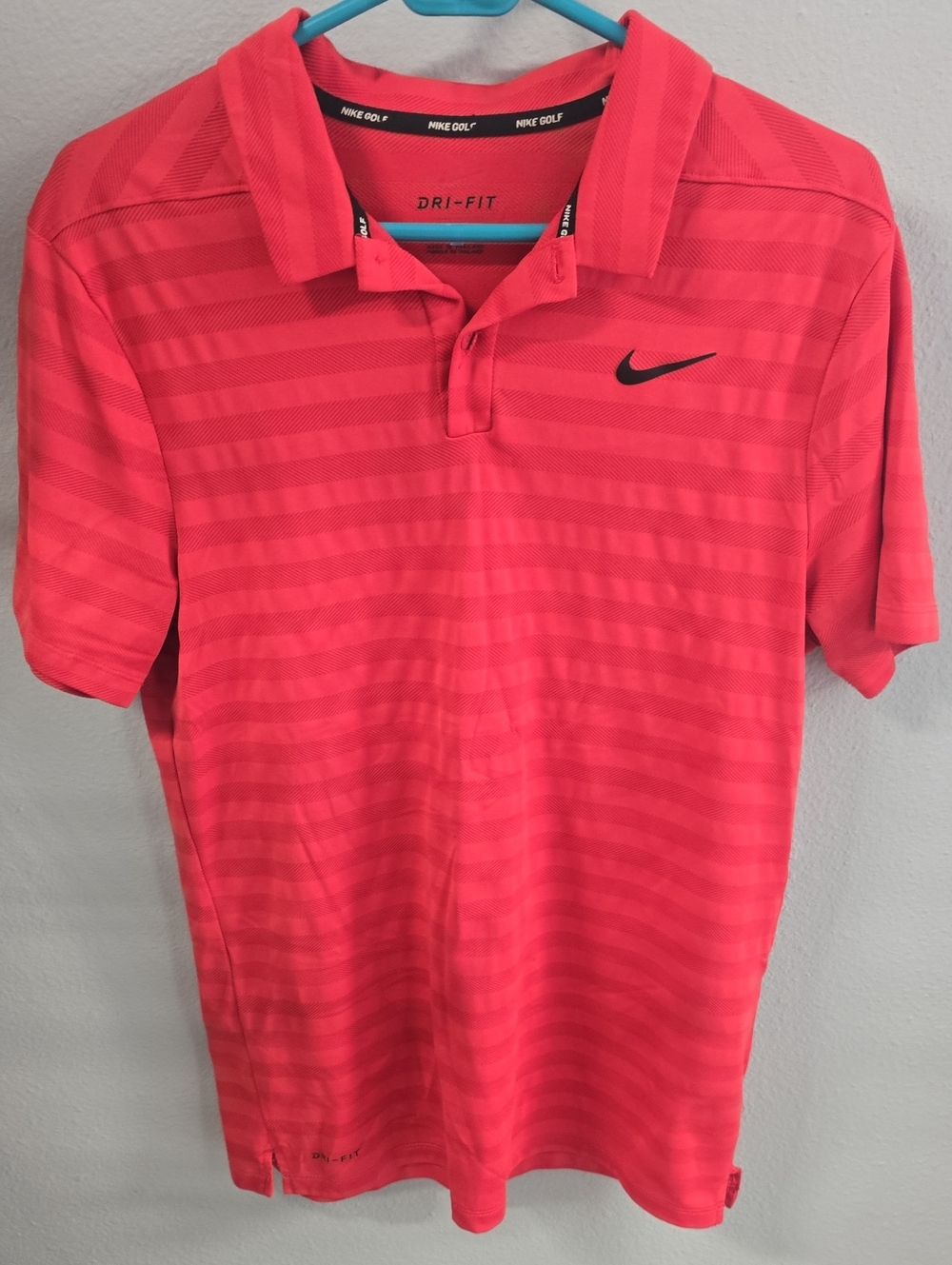 Nike Men’s Red Striped Dri-FIT Polo